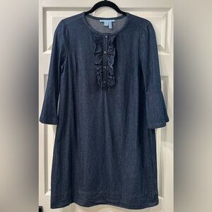 Draper James Chambray Ruffle Shift Dress